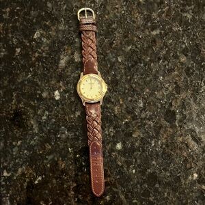 Vintage 1997 GUESS Men’s Watch Brown Braided Leather Strap